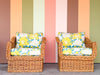 The Wicker Works Pair of Braided Rattan Lounge Chairs