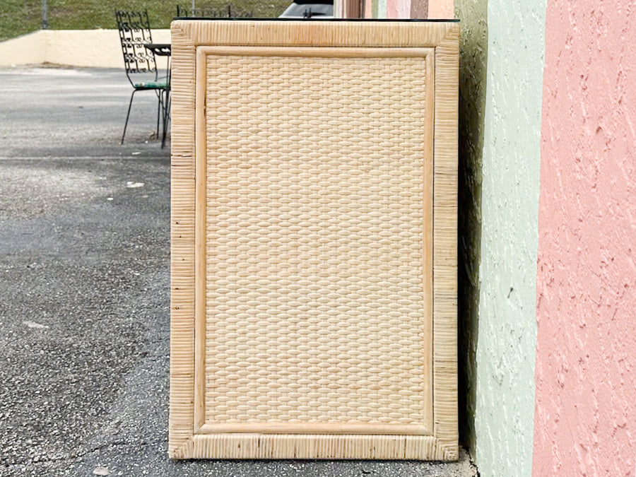Coastal Style Rattan Wrapped Desk