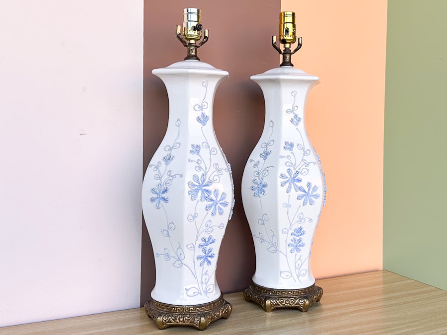 Pair of Baby Blue Icing Lamps
