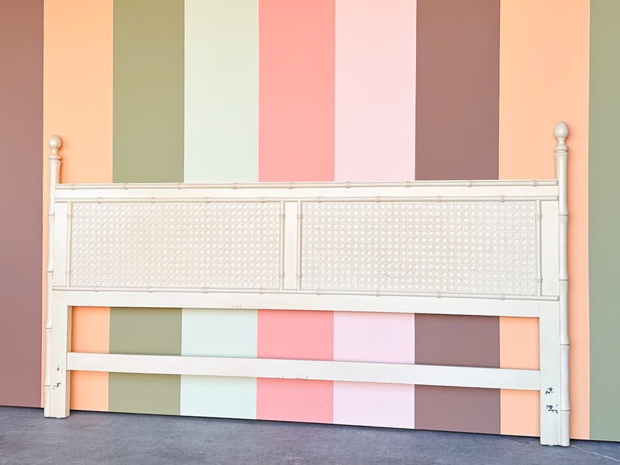Faux Bamboo and Cane King Headboard