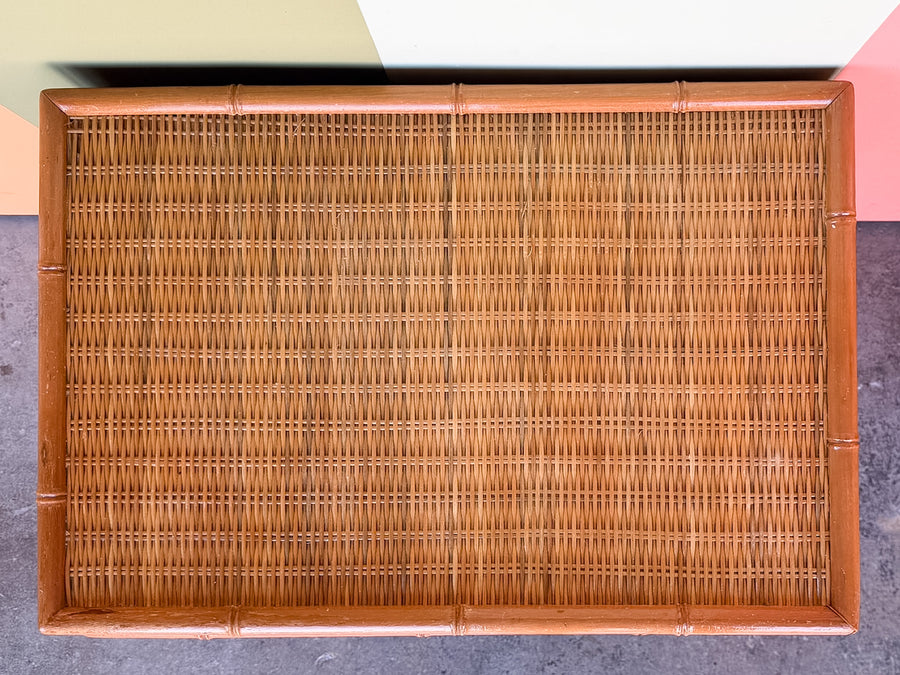 Pair of Coastal Rattan Nightstands