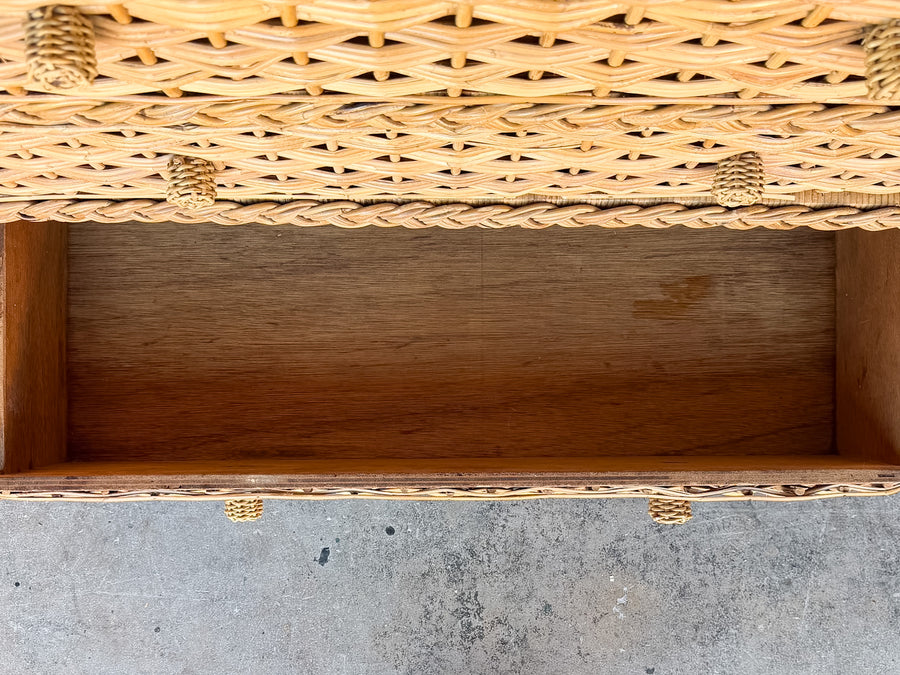 Braided Rattan Wrapped Chest