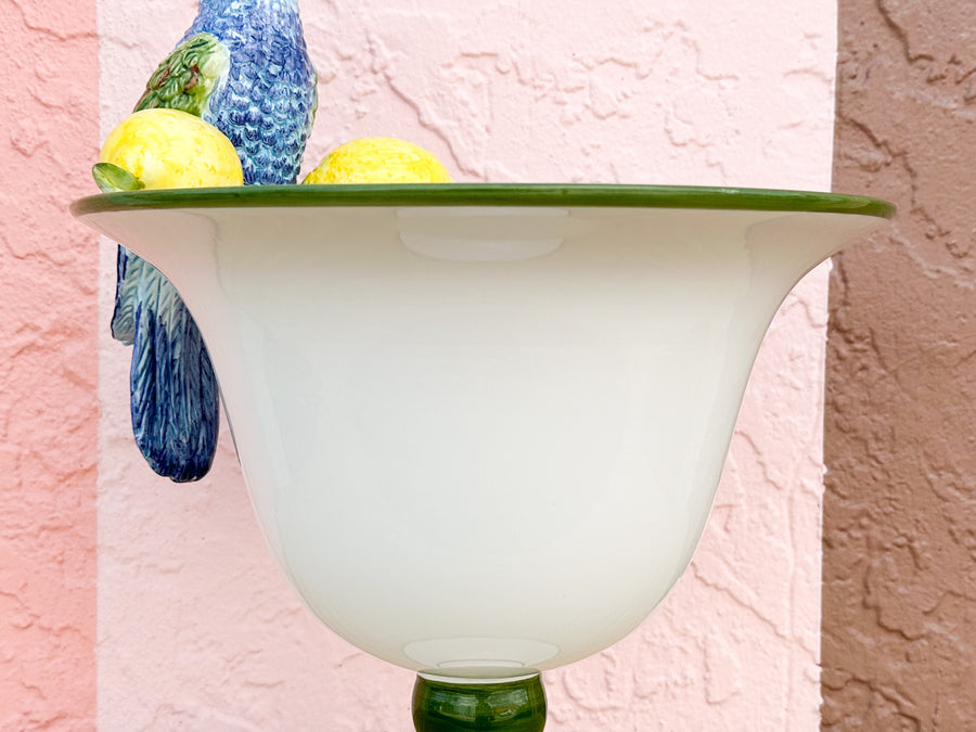 Italian Parrot and Lemon Pedestal Bowl