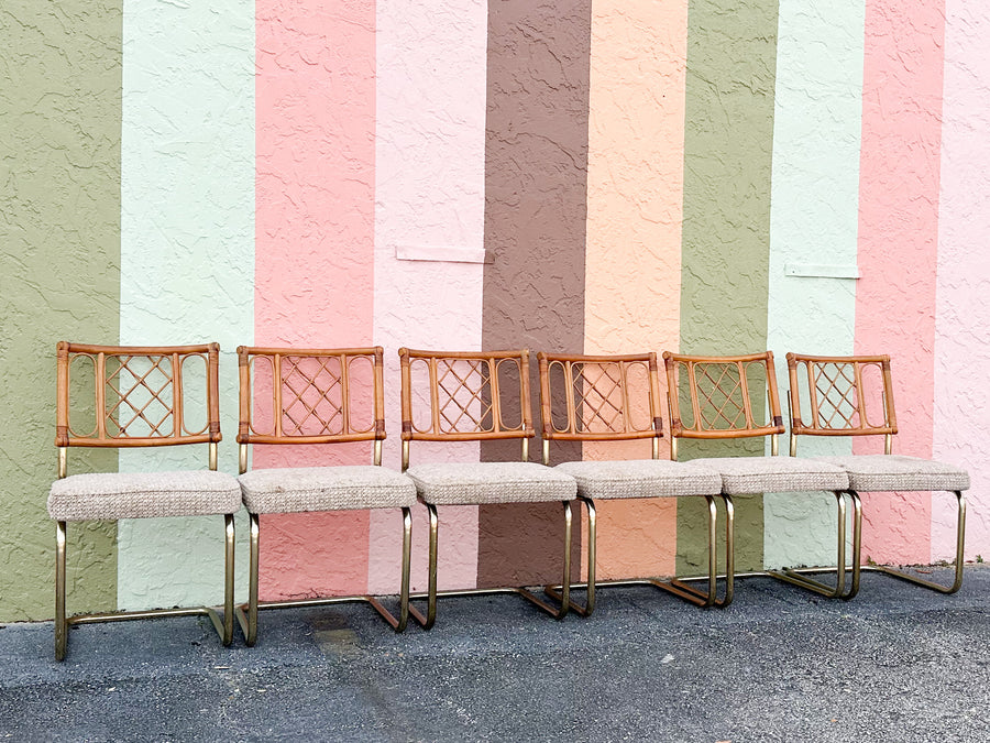 MCM Cantilever Rattan Dining Set