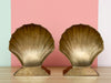 Large Brass Shell Bookends