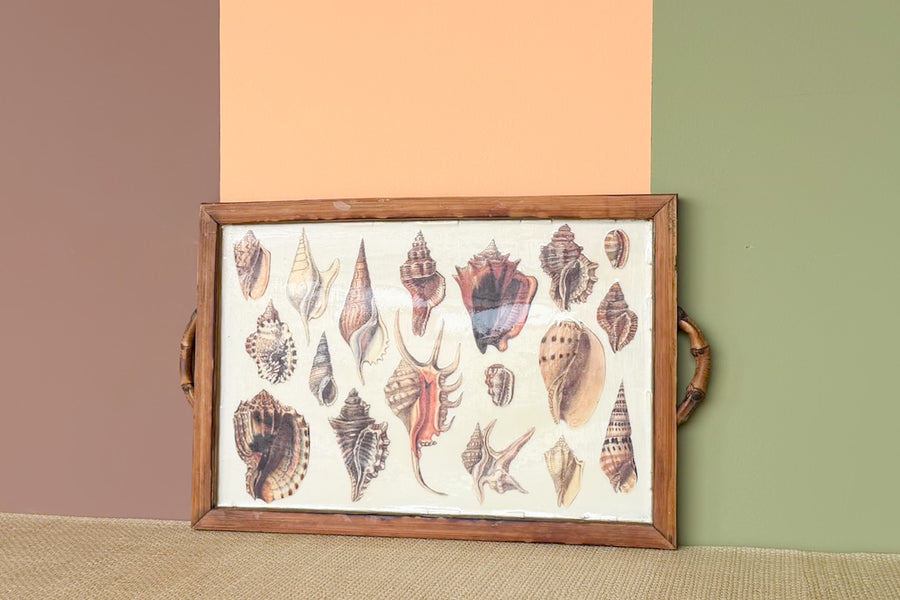 Bamboo Decoupage Shell Tray