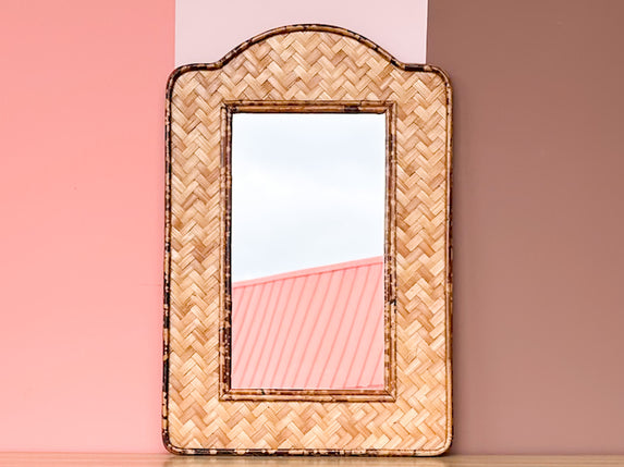 Petite Island Style Woven Mirror