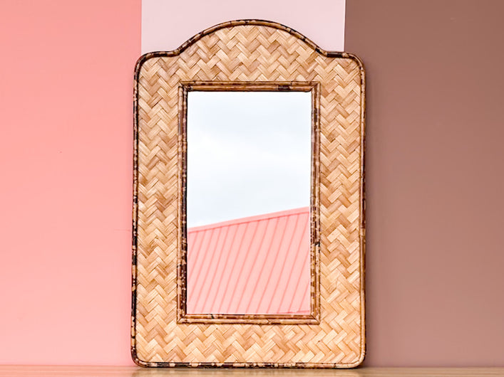 Petite Island Style Woven Mirror