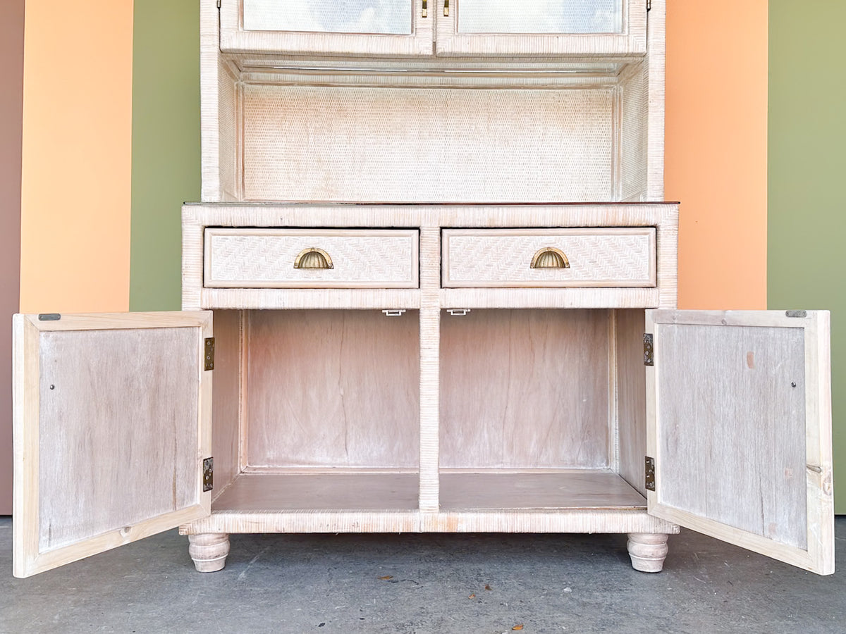 Coastal Rattan Wrapped Hutch