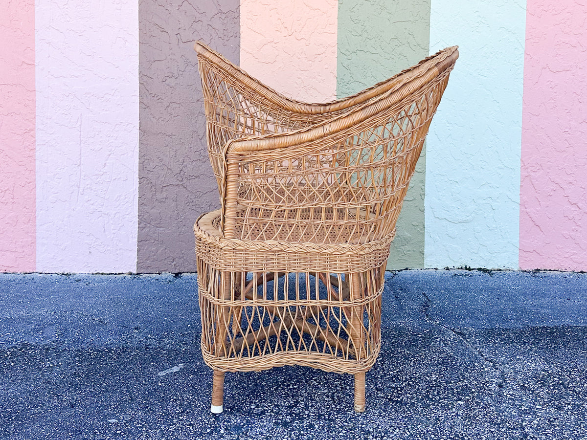 Braided Rattan Kissing Bench