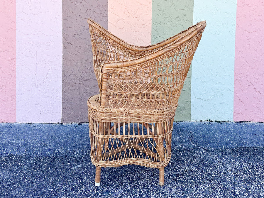 Braided Rattan Kissing Bench