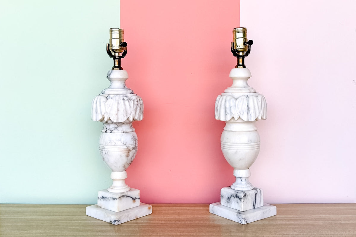 Pair of Italian Alabaster Lamps