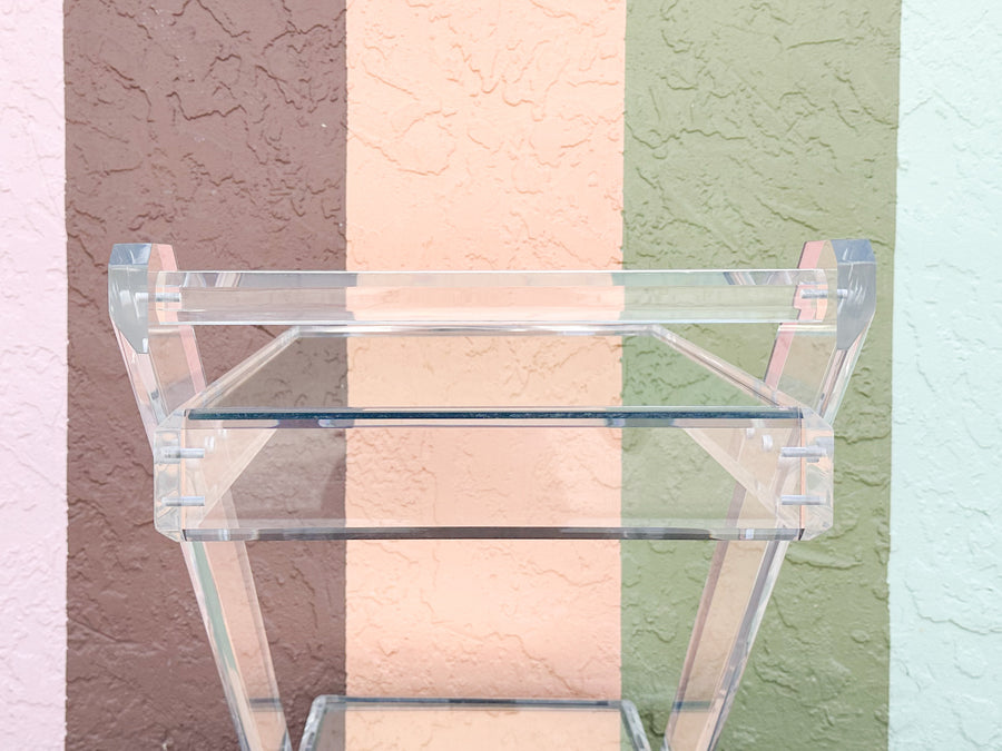 Fab MCM Mirrored Lucite Bar Cart