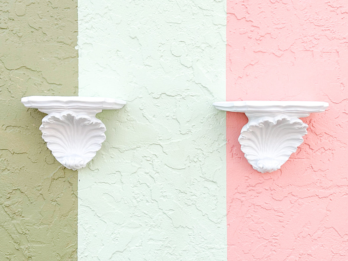Pair of Shell Wall Shelves