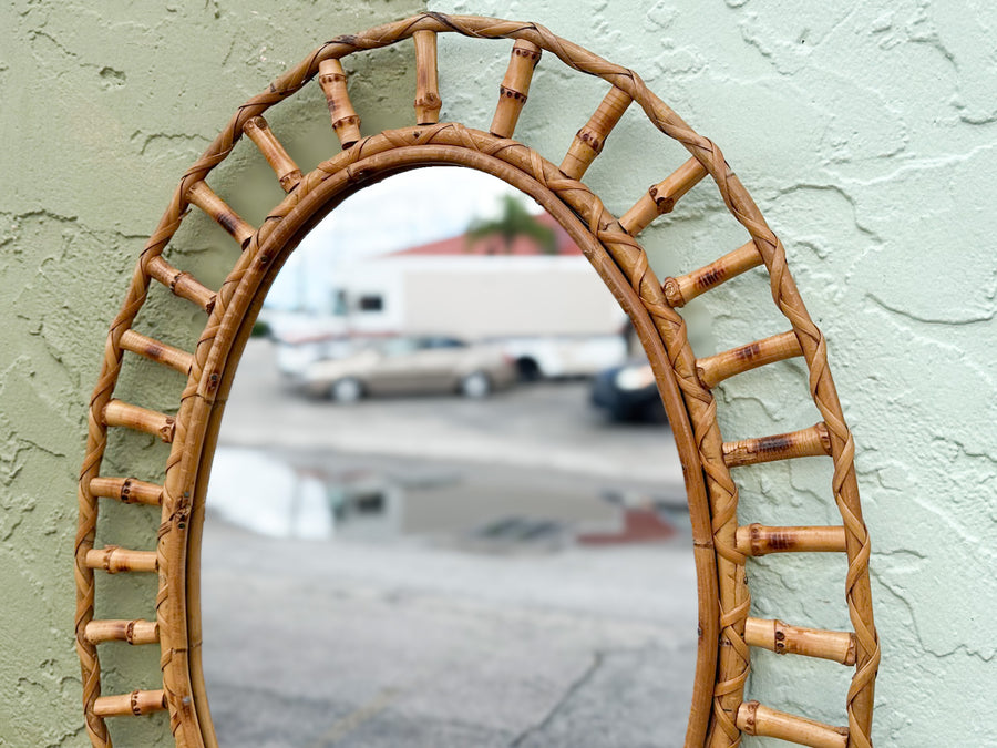 Petite Oval Rattan Mirror