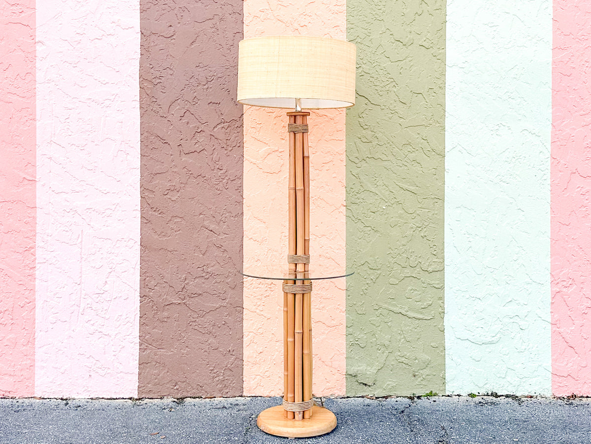 Old Florida Rattan Table Lamp