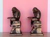 Reading Monkey Brass Bookends
