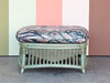 Seafoam Green Ficks Reed Rattan Lounge Chair and Ottoman