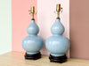 Pair of Pretty Blue Gourd Lamps