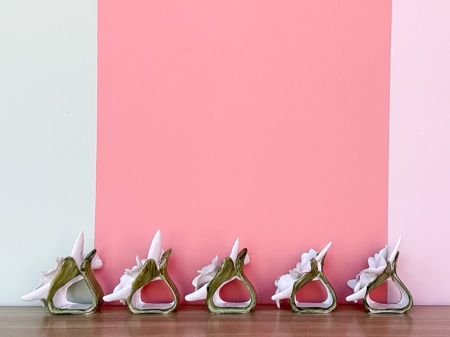 Set of Ten Orchid Napkin Rings