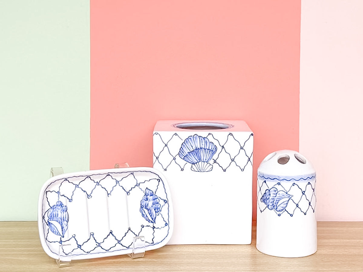 Handpainted Coastal Chic Vanity Set