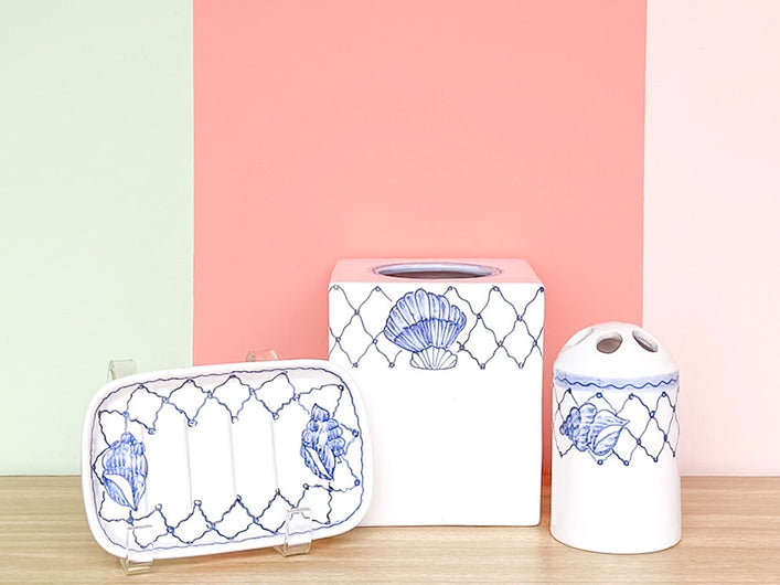 Handpainted Coastal Chic Vanity Set