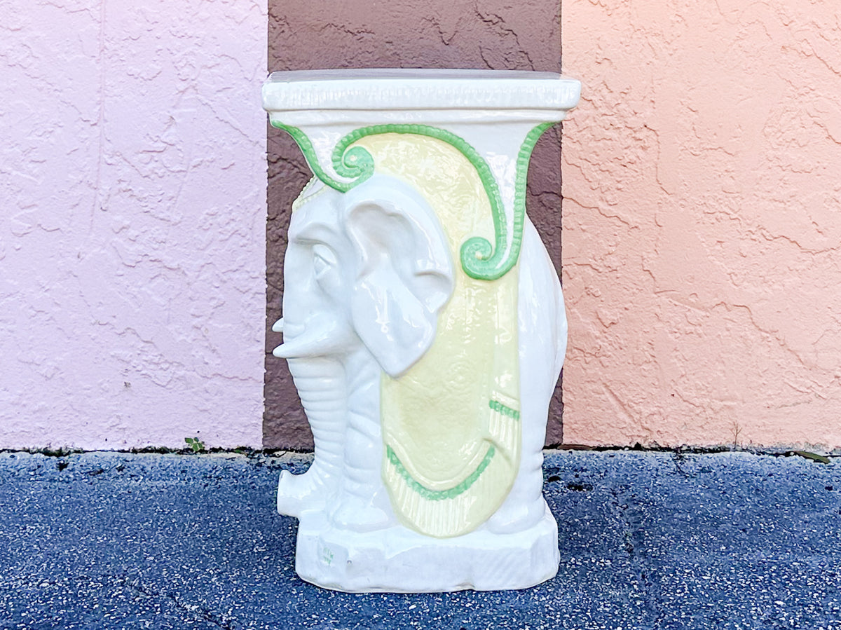 Ceramic Elephant Garden Seat