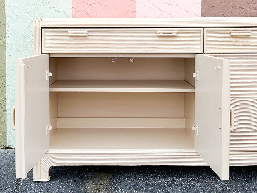 Coastal Pencil Reed Rattan Credenza