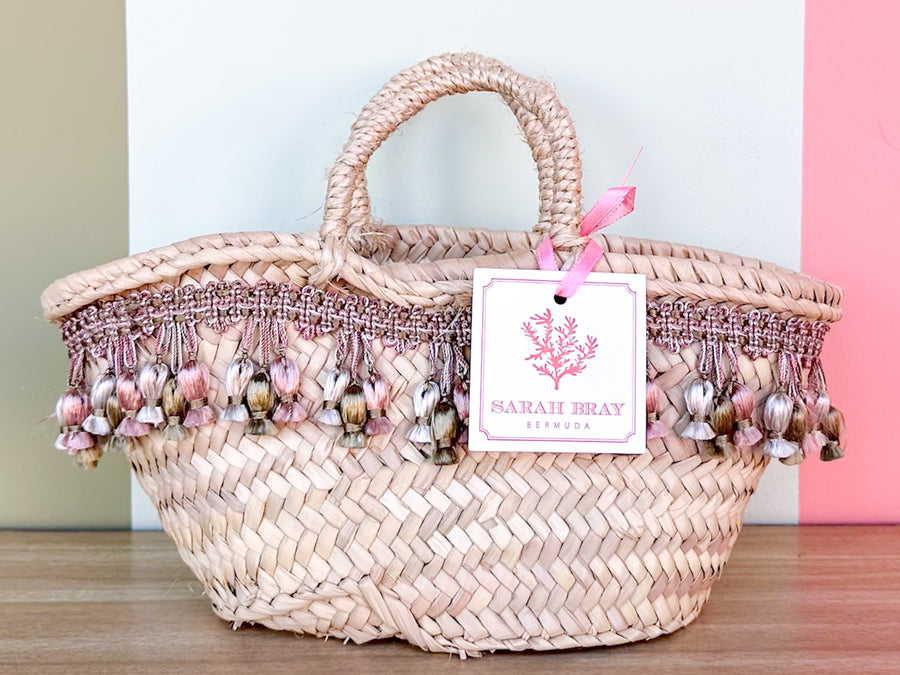 Kips Bay Show House Sarah Bray Bermuda Tote with Vintage Ribbon