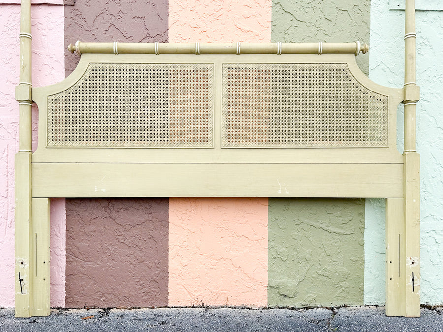 Faux Bamboo and Cane Queen Headboard