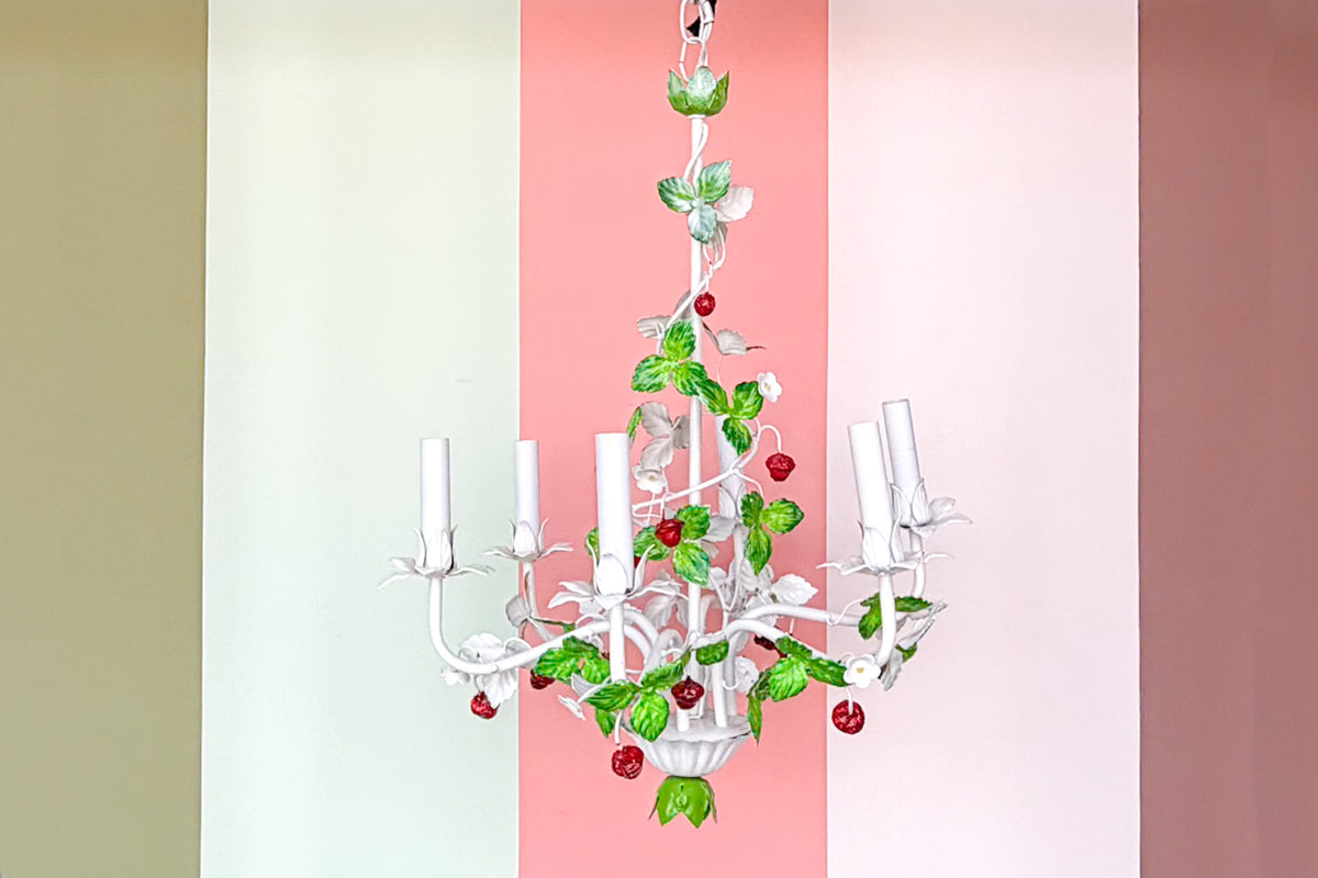 Sweet Strawberry Tole Chandelier