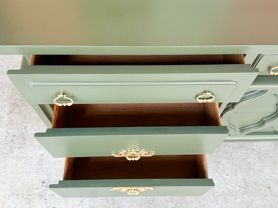Olive Green Ming Style Dresser