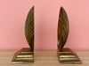 Large Brass Shell Bookends
