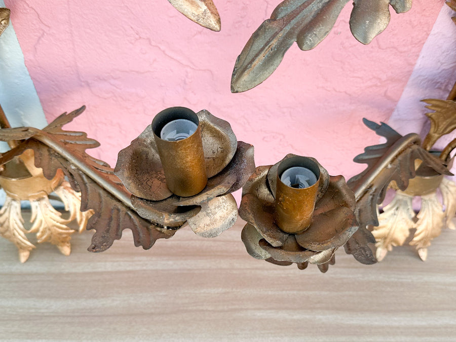 Pair of Hollywood Regency Style Wall Sconces