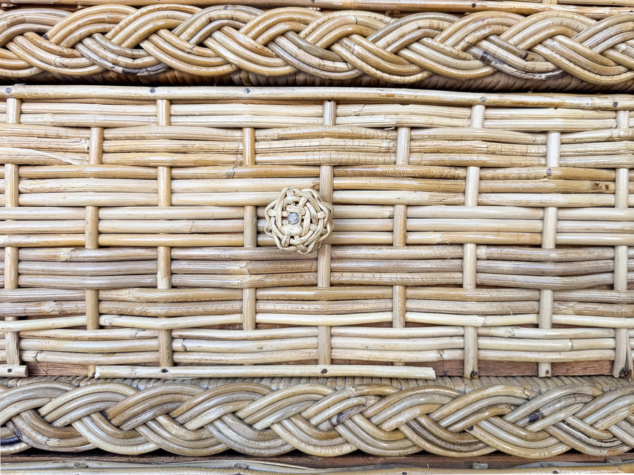 Braided Rattan Wrapped Chest