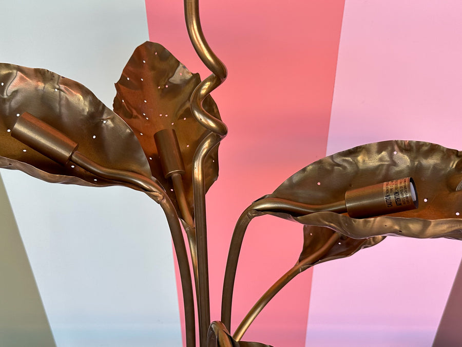 Brass Palm Leaf Chandelier