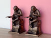 Reading Monkey Brass Bookends