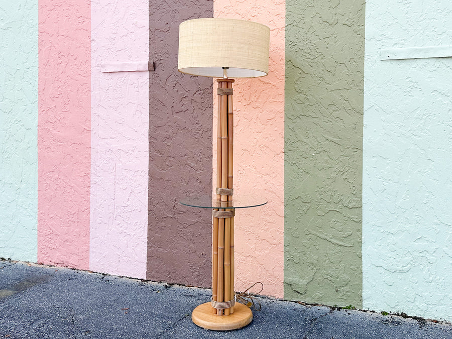 Old Florida Rattan Table Lamp