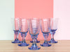 Set of Six Pretty Blue Goblets