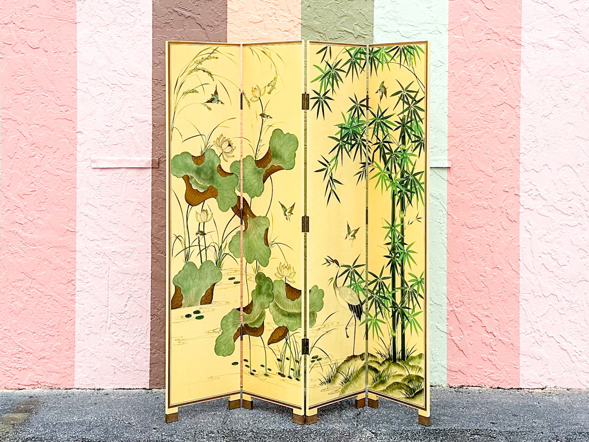 Yellow and Green Chinoiserie Screen