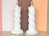 Pair of 80s Chic Plaster Swirl Lamps