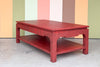 Red Linen Wrapped Coffee Table