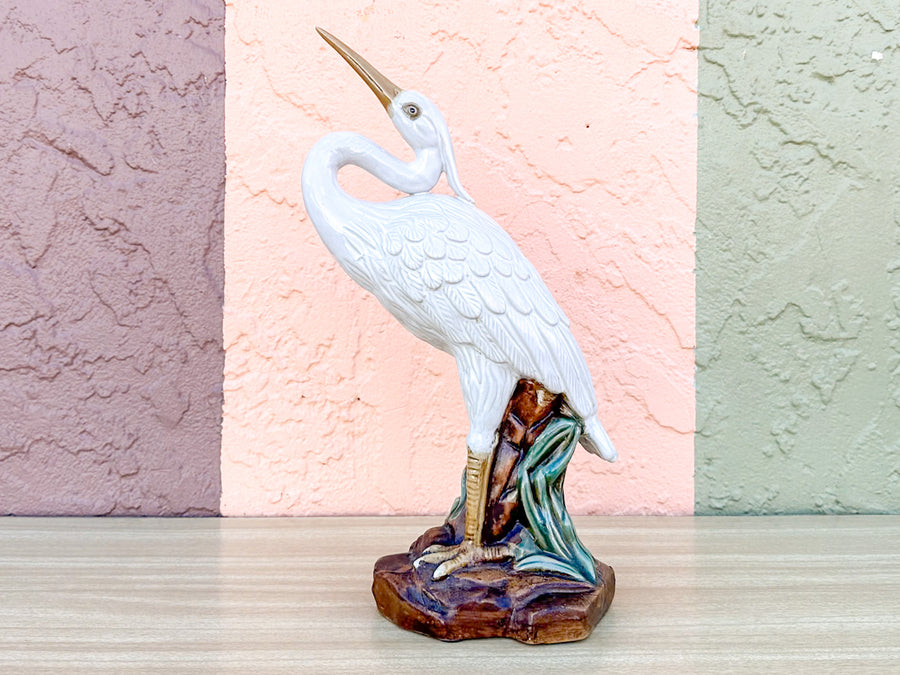 Pair of Ceramic Egrets
