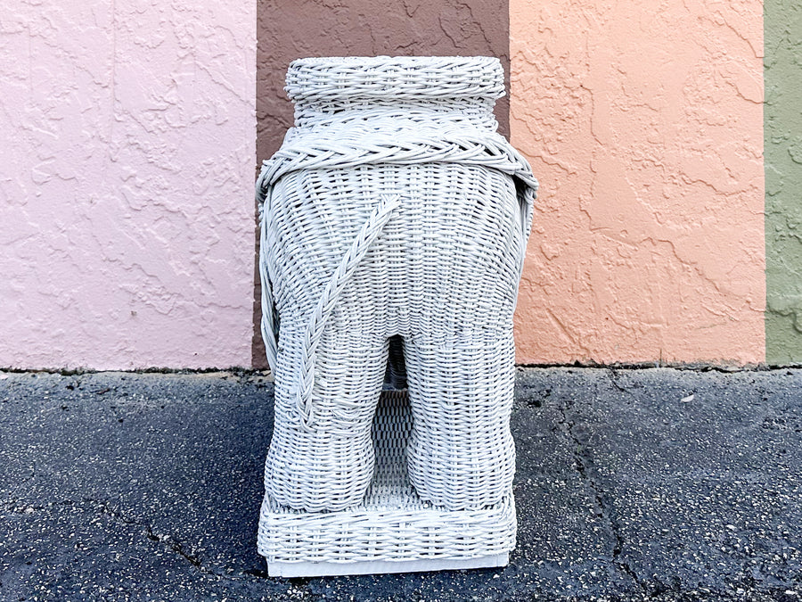 Wicker Elephant Garden Seat
