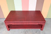 Red Linen Wrapped Coffee Table