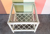 Pair of Ficks Reed Rattan Lattice Side Tables
