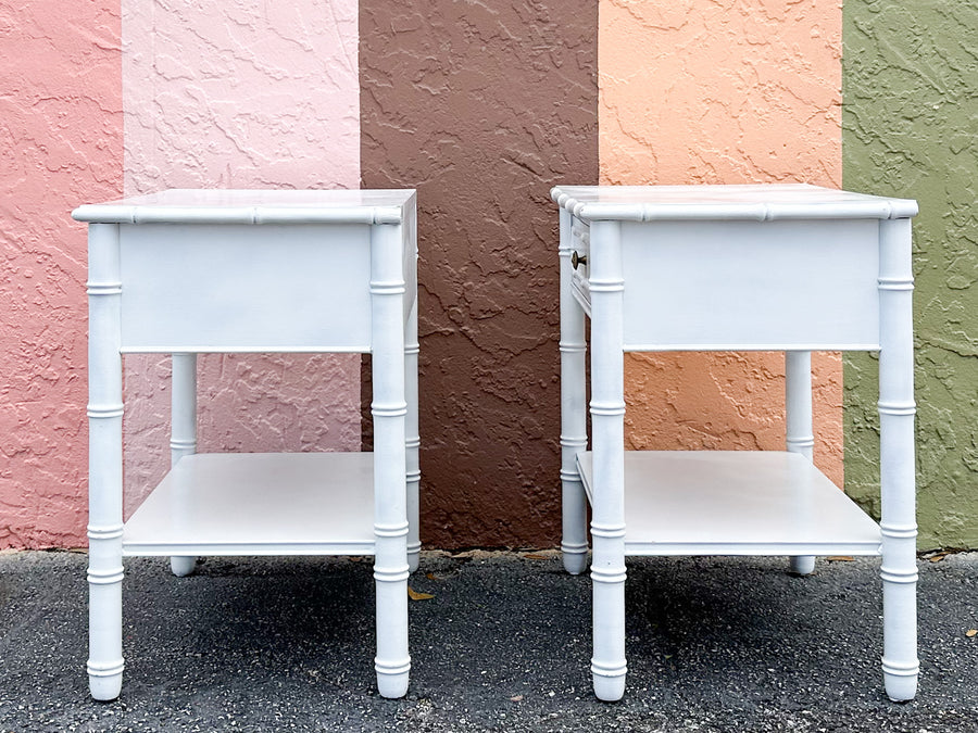 Pair of Faux Bamboo Nightstands