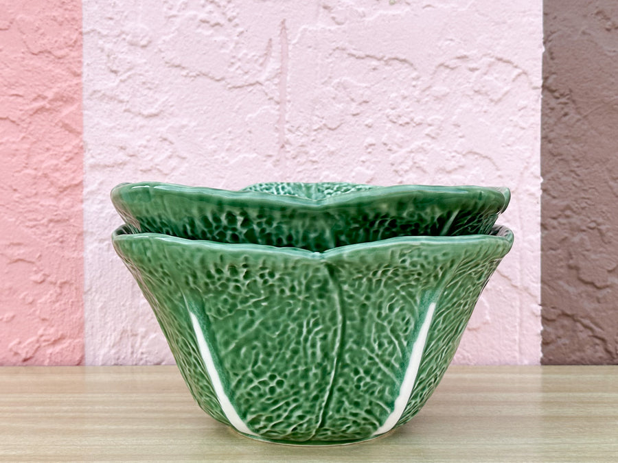 Pair of Olfaire of Portugal Cabbageware Bowls