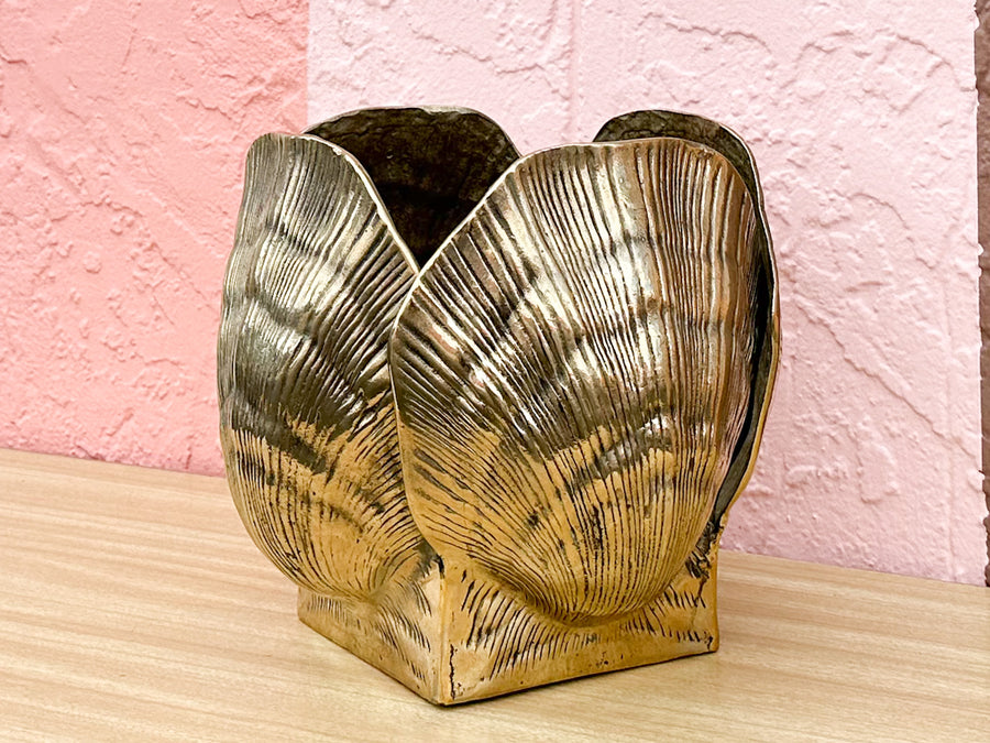 Brass Clam Shell Cachepot