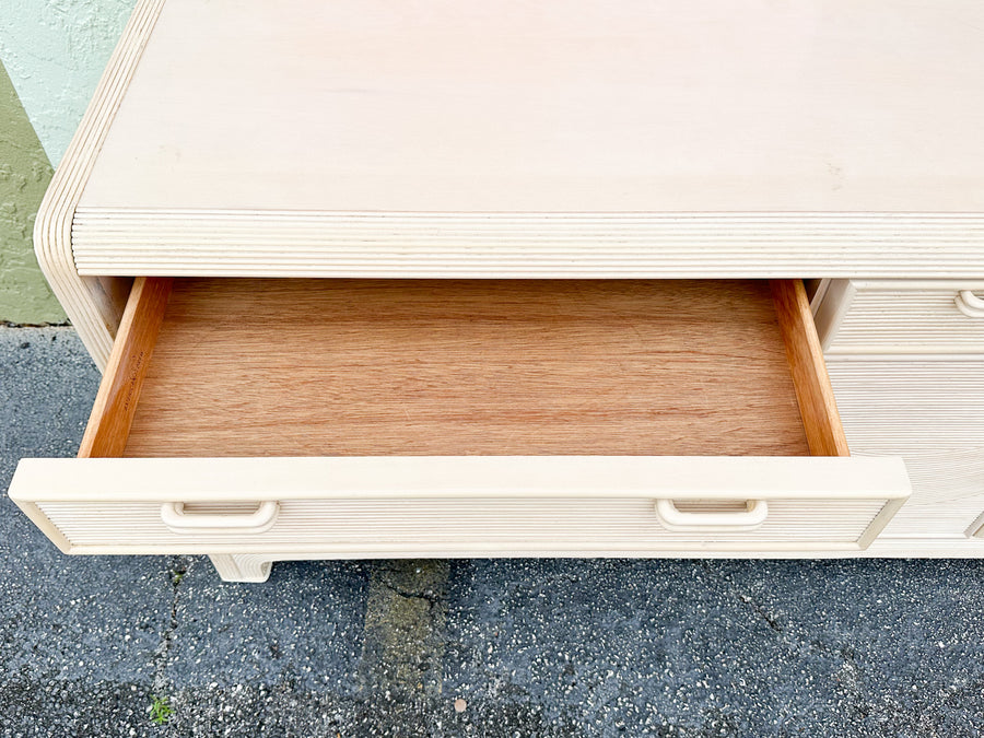 Coastal Pencil Reed Rattan Credenza